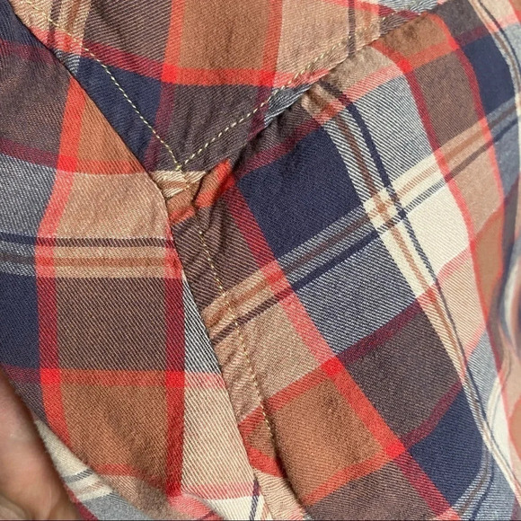 Handmade Ombré Custom Bleached Plaid Button Down Shirt Women Small Upcycled Boho - Picture 10 of 12